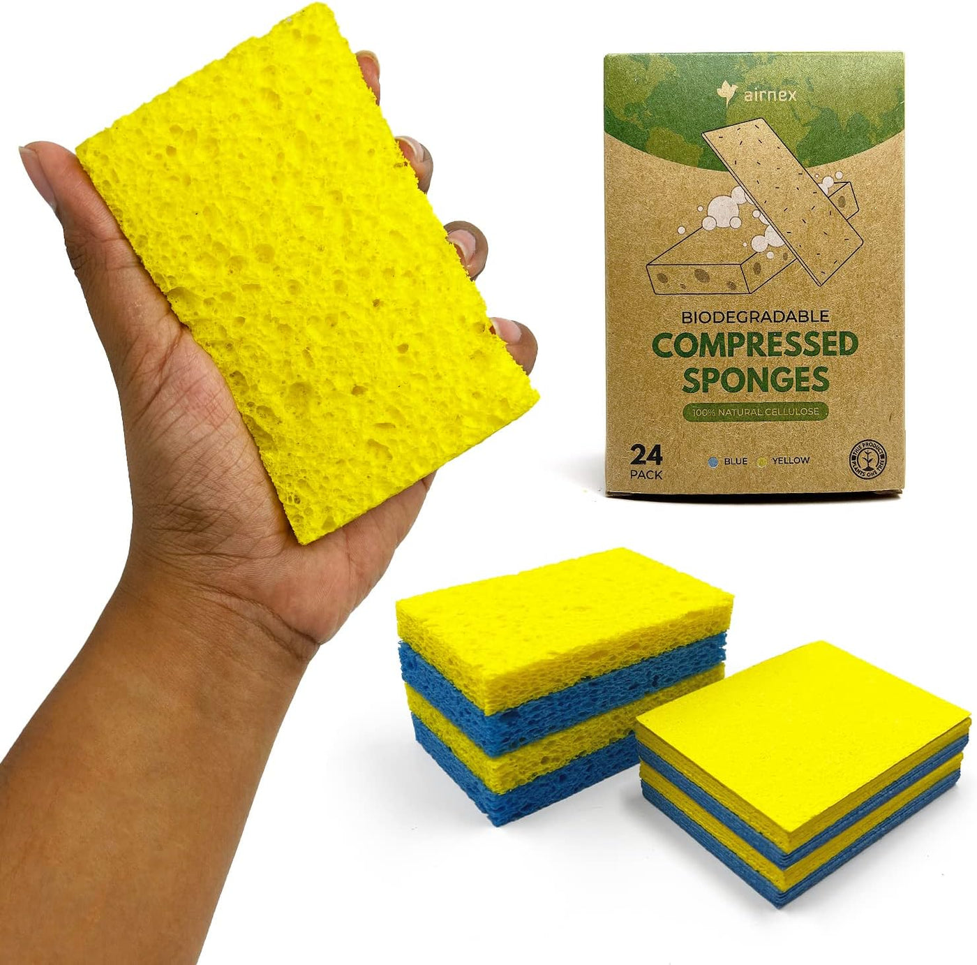 Natural Kitchen Sponge - Biodegradable Compostable Cellulose and